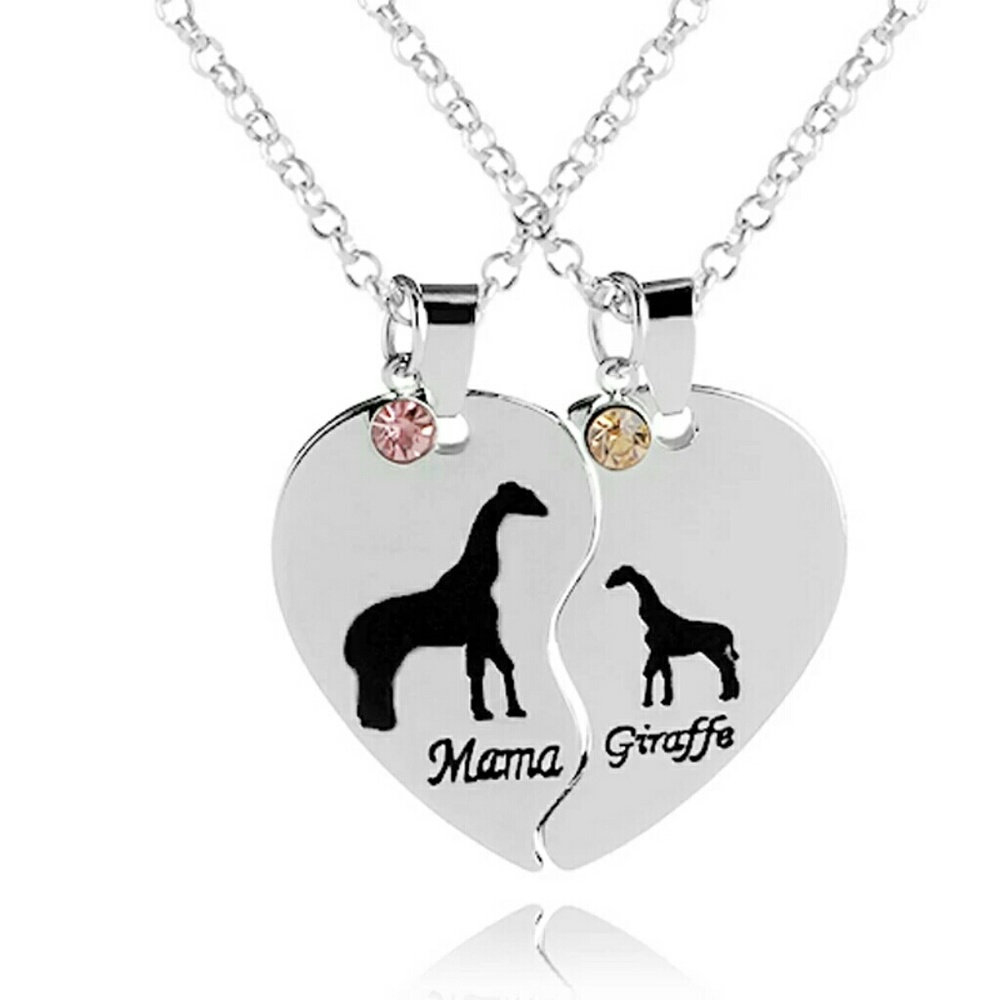 Mama Giraffe and Baby Necklace Set